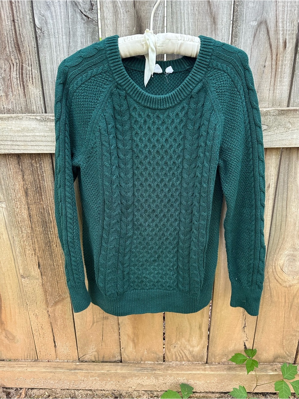 Gap cotton green Irish knit sweater